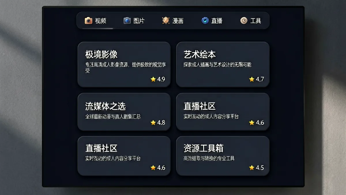 爱色岛导航首页界面截图，展示顶部分类导航栏与热门资源入口的整体布局