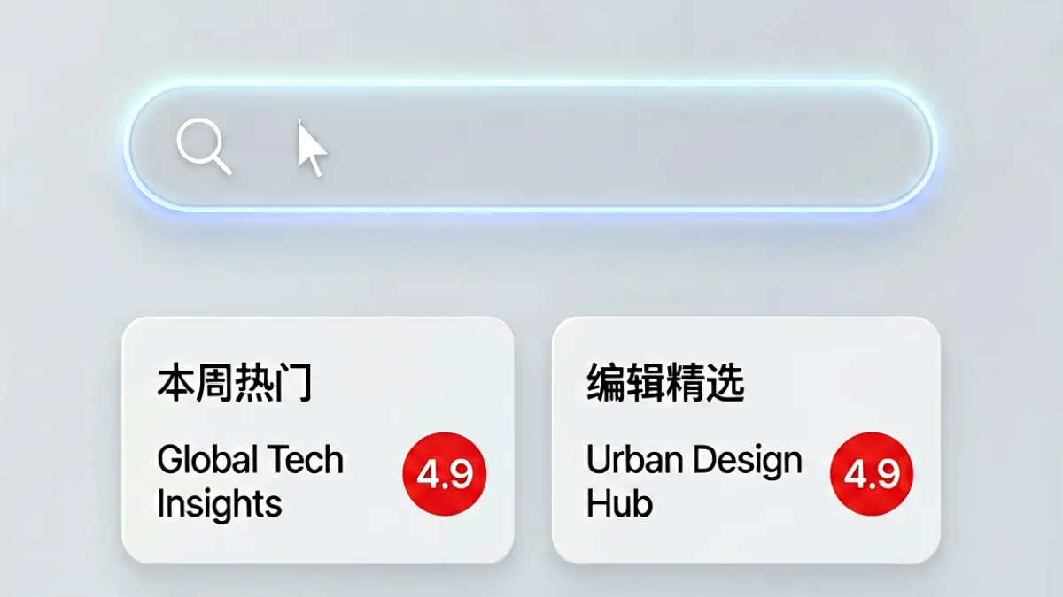 爱色岛导航搜索框与热门推荐卡片区域的局部截图，高亮显示搜索入口位置