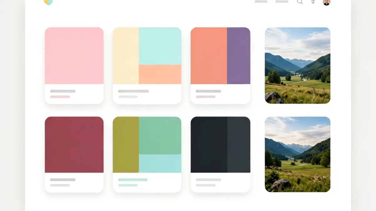 爱色岛导航参考素材板块展示艺术风格参考与配色灵感卡片